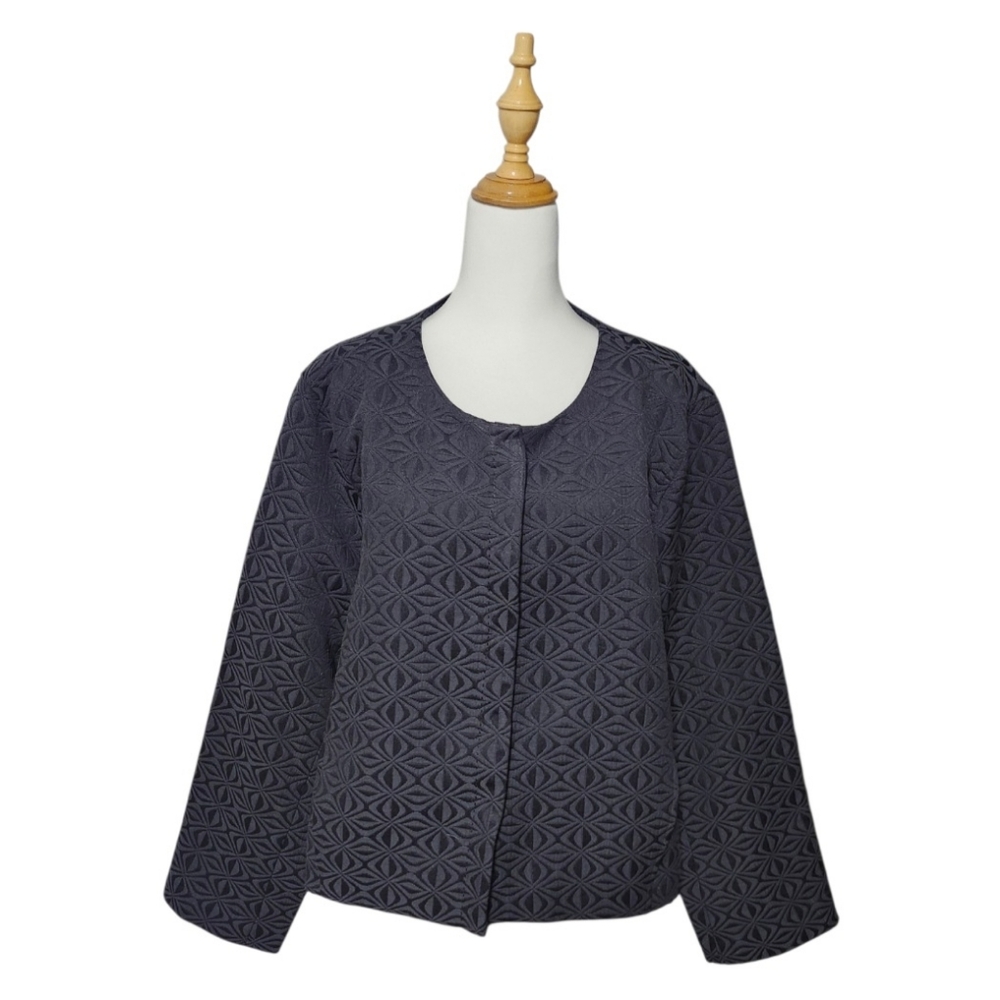 Eureka Christos Garkinos Black Textured Lined Blazer With Pockets